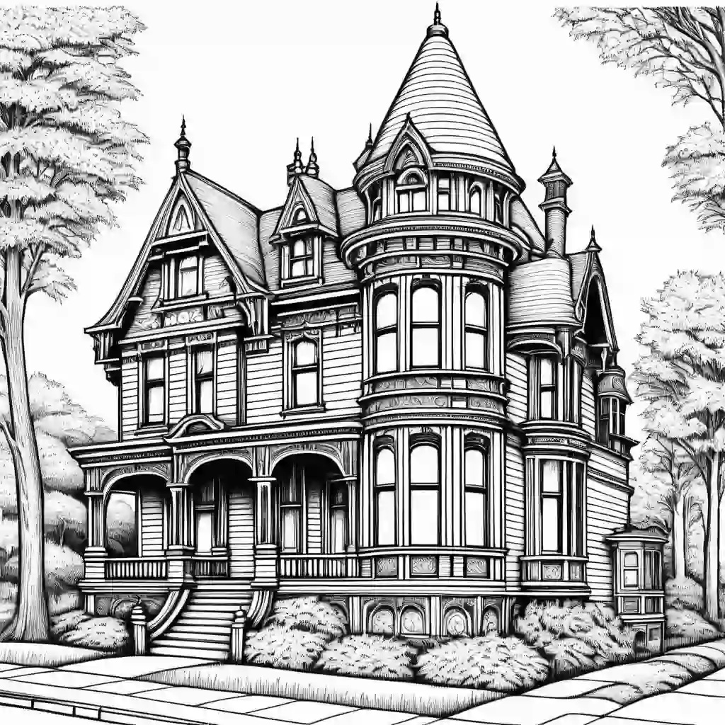 Victorian Houses coloring pages